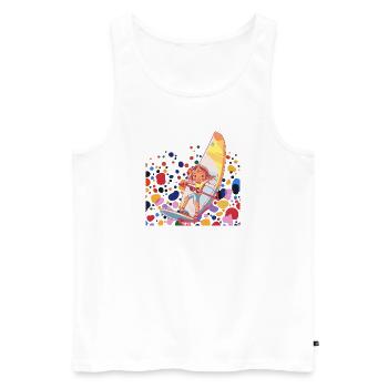 Windsurfen Windsurfing - Männer Premium Bio Tank Top - Weiß - Vorne - Michal (187cm)