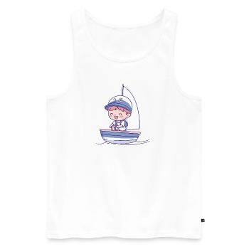Segeln Yacht - Männer Premium Bio Tank Top - Weiß - Vorne - AI Model Male 178 light (178cm)