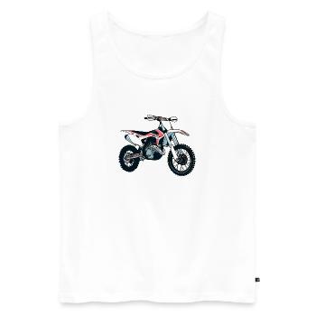 Dirtbike Bikerin - Männer Premium Bio Tank Top - Weiß - Vorne - AI Model Male 178 light (178cm)