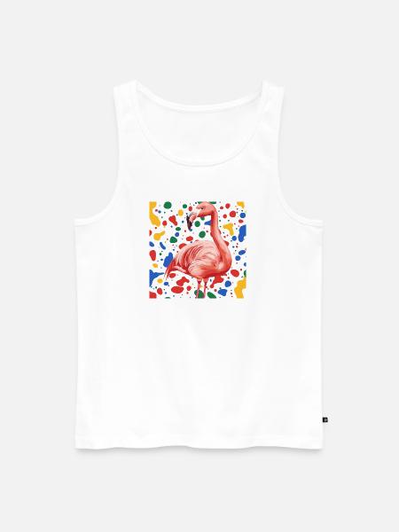 Flamingo Wasservogel - Männer Premium Bio Tank Top - Weiß