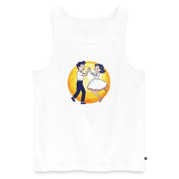 Couple de danse Foxtrot - Débardeur bio Premium Homme - blanc - Devant - Michal (187cm)