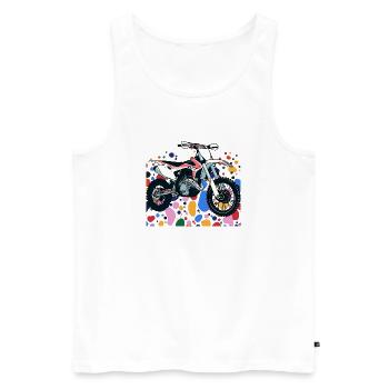 Dirtbike Motocross - Männer Premium Bio Tank Top - Weiß - Vorne - AI Model Male 178 light (178cm)