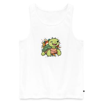 Turtle Schildkröte - Männer Premium Bio Tank Top - Weiß - Vorne - Michal (187cm)
