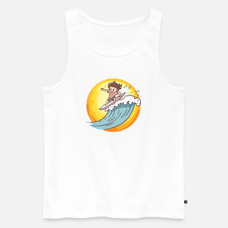 Surfer Surfen - Männer Premium Bio Tank Top - Weiß