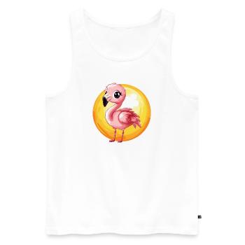 Flamingo Flamenco - Men's Premium Organic Tank Top - white - Front - Michal (187cm)