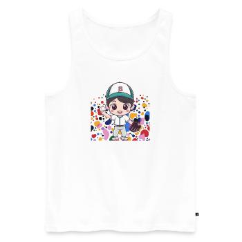 Baseball Joueur de baseball Gant de baseball - Débardeur bio Premium Homme - blanc - Devant - Michal (187cm)