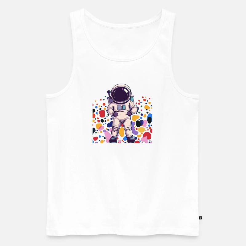 Astronaut Spaceman Raumschiff - Männer Premium Bio Tank Top - Weiß