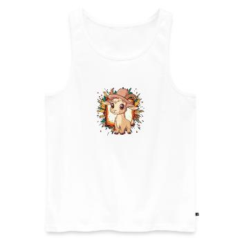 Ziege Ziegenbock Rind - Männer Premium Bio Tank Top - Weiß - Vorne - Michal (187cm)