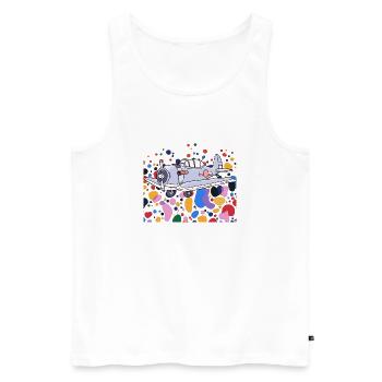 Airplane Flying Pilot - Men's Premium Organic Tank Top - white - Front - Michal (187cm)