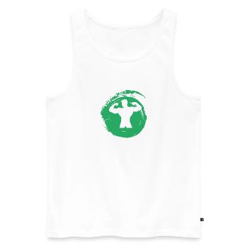 Bodybuilding Workout Gewicht - Männer Premium Bio Tank Top - Weiß - Vorne - Michal (187cm)
