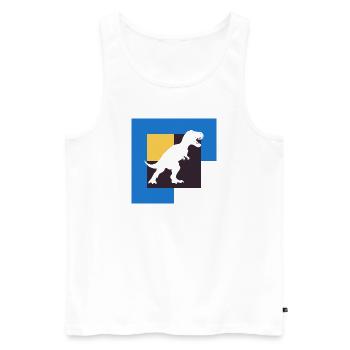 Rex Dinosaure Tyrannosaure - Débardeur bio Premium Homme - blanc - Devant - Michal (187cm)