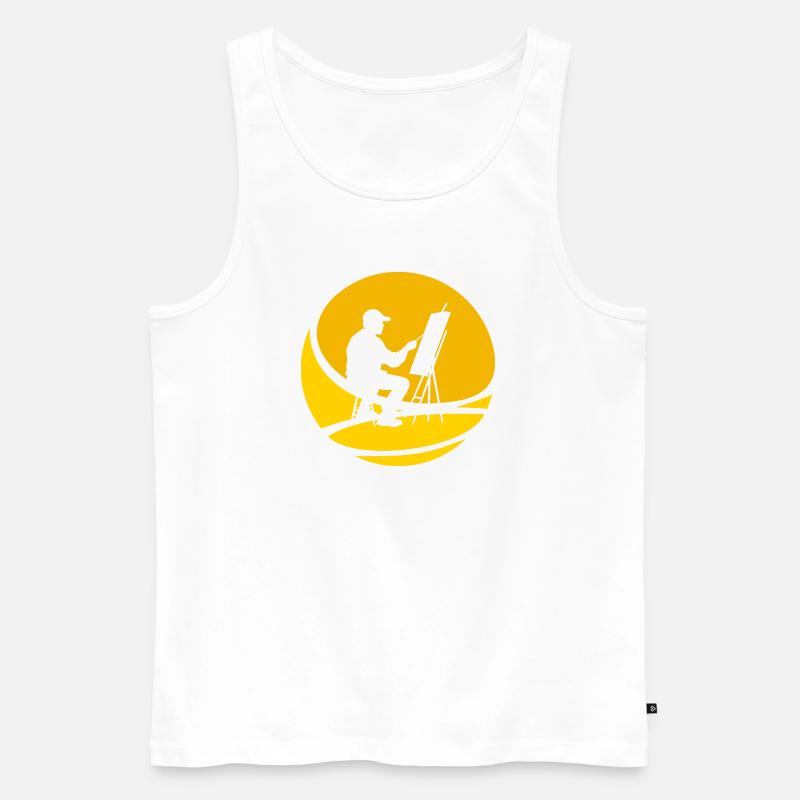 Malen Pinsel Pastell - Männer Premium Bio Tank Top - Weiß