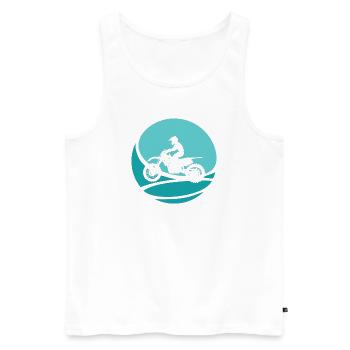 Motocross Dirt Bike Biker - Männer Premium Bio Tank Top - Weiß - Vorne - Michal (187cm)