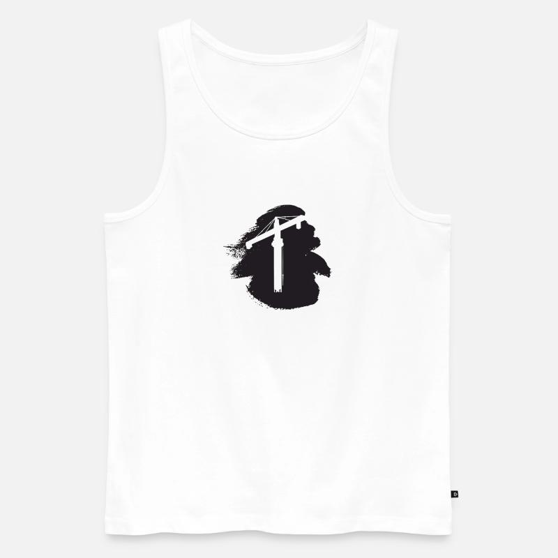 Kranfahrer Bauarbeiter - Männer Premium Bio Tank Top - Weiß