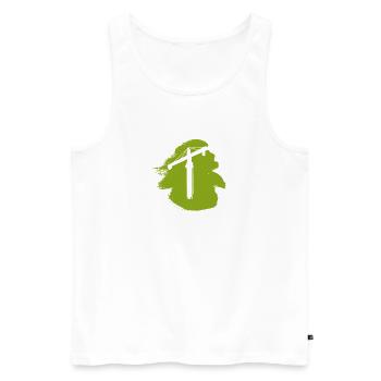 Crane Construction Site Construction Worker - Men's Premium Organic Tank Top - white - Front - Michal (187cm)