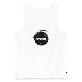 Railway Locomotive Steam Locomotive - Men's Premium Organic Tank Top - white - Front - Michal (187cm)