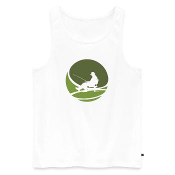 Pêcheur Pêche - Débardeur bio Premium Homme - blanc - Devant - Michal (187cm)
