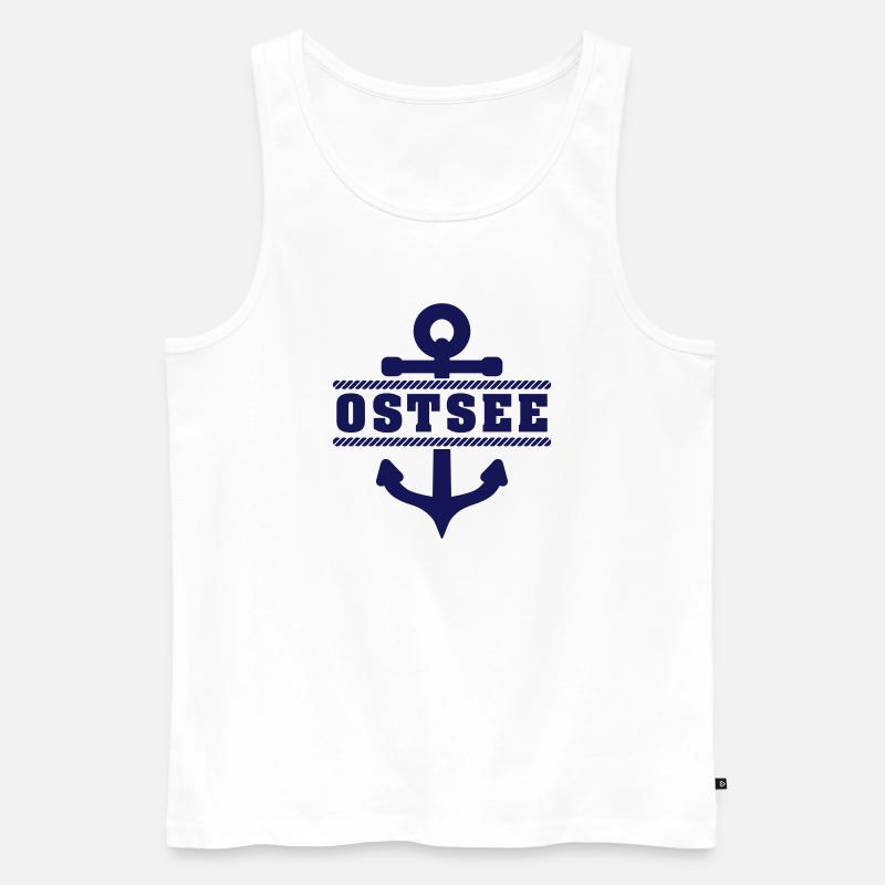 Ostsee mit Anker - Männer Premium Bio Tank Top - Weiß