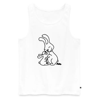 Hase und Häschen - Männer Premium Bio Tank Top - Weiß - Vorne - AI Model Male 178 light (178cm)