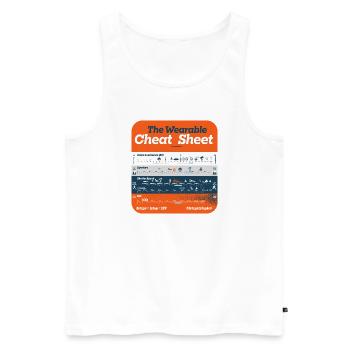 The Wearable Photography Cheat Sheet - Männer Premium Bio Tank Top - Weiß - Vorne - AI Model Male 178 light (178cm)