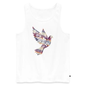Dove of Peace Dove Turtle Dove Tartan Bird - Men's Premium Organic Tank Top - white - Front - AI Model Male 178 light (178cm)