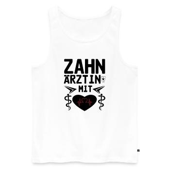 Zahnärztin mit Herz Geschenk - Männer Premium Bio Tank Top - Weiß - Vorne - Michal (187cm)