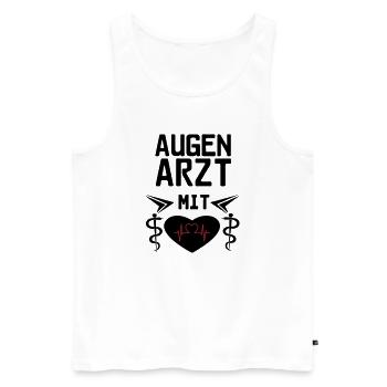 Augenarzt mit Herz Geschenk - Männer Premium Bio Tank Top - Weiß - Vorne - Michal (187cm)