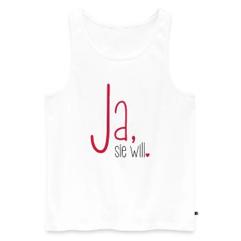 Ja sie will Junggesellin Junggesellenabschied - Männer Premium Bio Tank Top - Weiß - Vorne - AI Model Male 178 light (178cm)