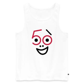 50 years old and still fresh! - Men's Premium Organic Tank Top - white - Front - Michal (187cm)