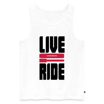 biker - Men's Premium Organic Tank Top - white - Front - AI Model Male 178 light (178cm)
