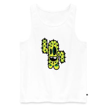 cactus nature comique - Débardeur bio Premium Homme - blanc - Devant - Michal (187cm)