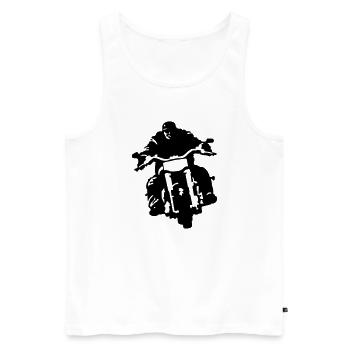 biker - Men's Premium Organic Tank Top - white - Front - AI Model Male 178 light (178cm)