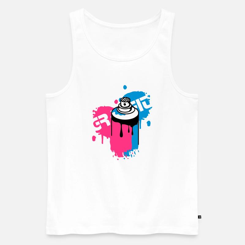 Spraydose Graffiti Style - Männer Premium Bio Tank Top - Weiß