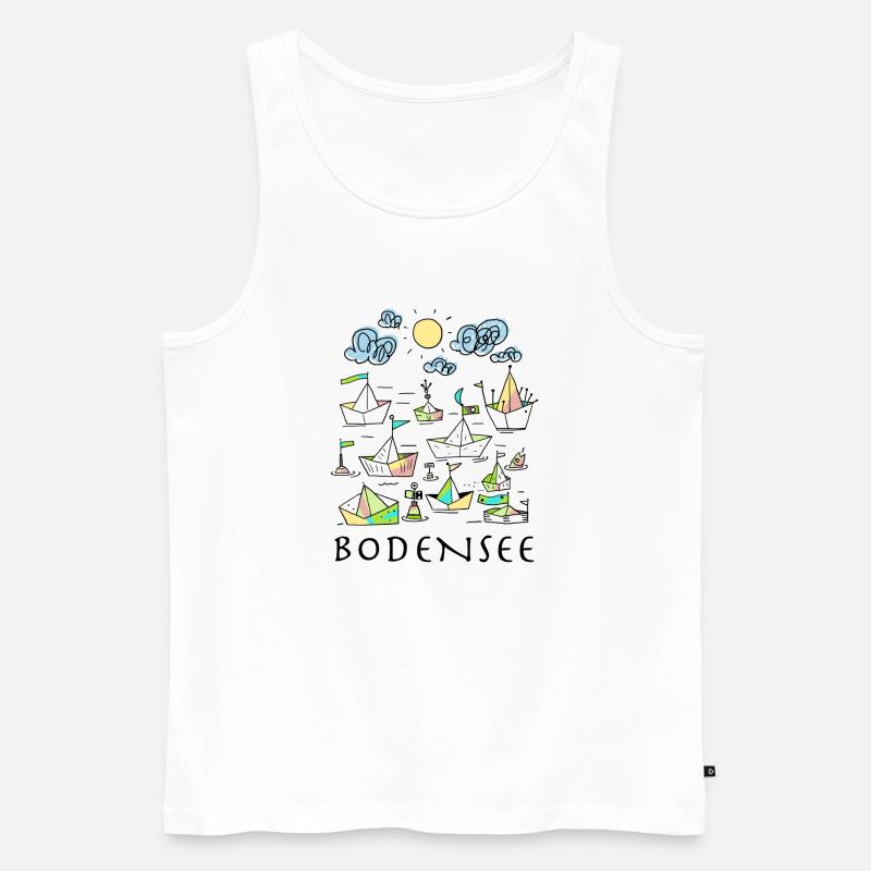Bodensee - Männer Premium Bio Tank Top - Weiß