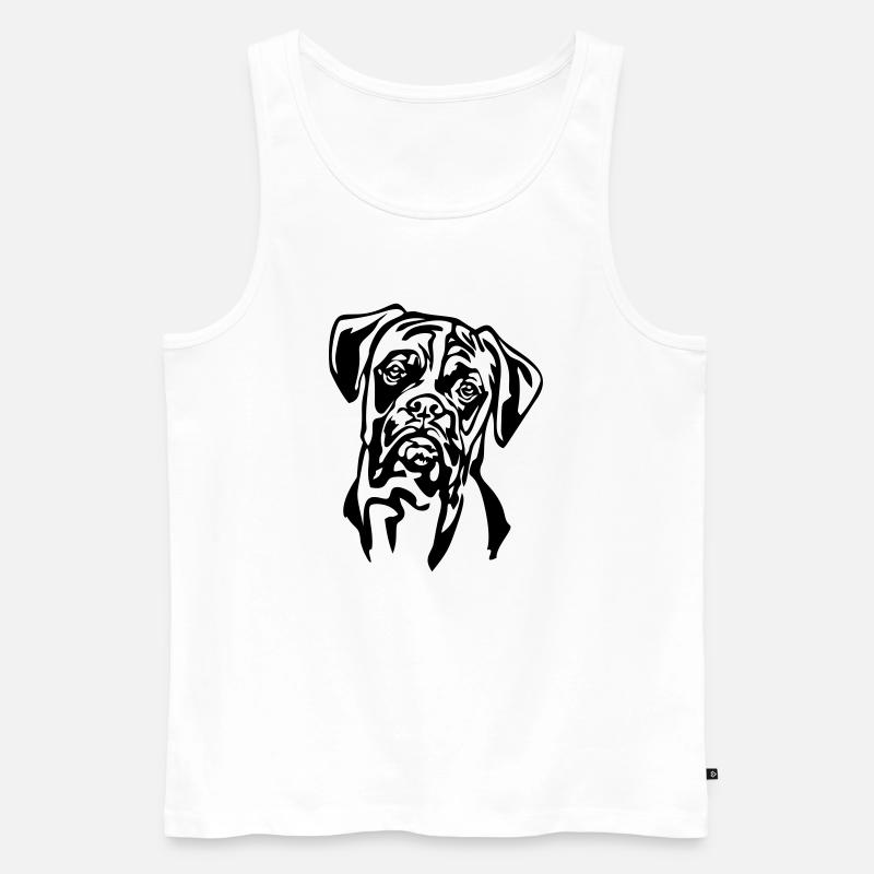 Boxer Kopf - Männer Premium Bio Tank Top - Weiß