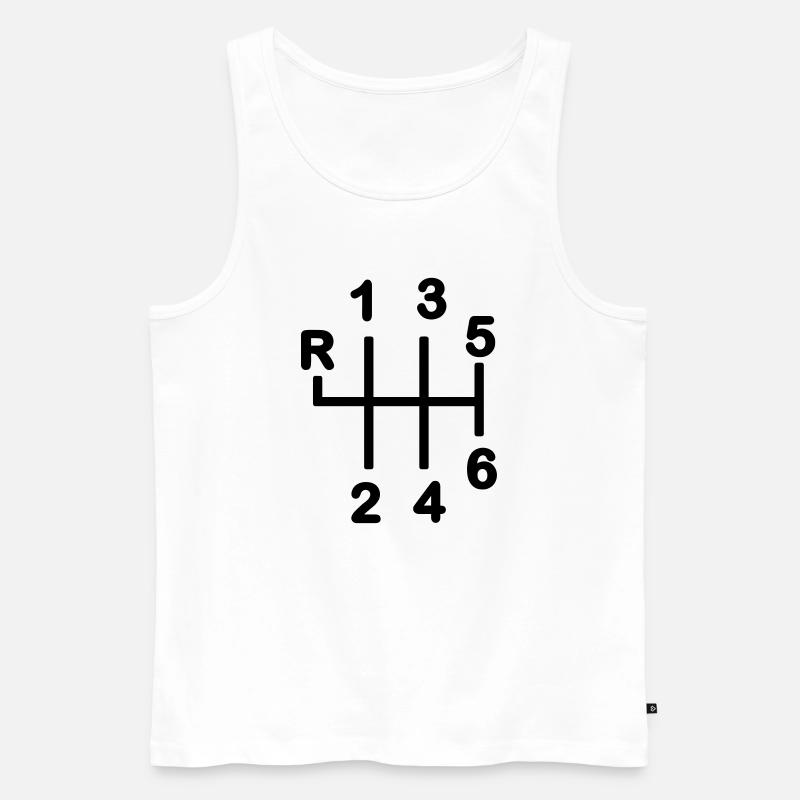 Getriebe 6-Gang-Getriebe - Männer Premium Bio Tank Top - Weiß