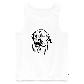 Kangal Kopf - Männer Premium Bio Tank Top - Weiß - Vorne - AI Model Male 178 light (178cm)