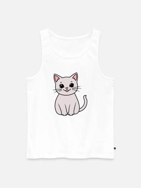 gray kitten - Men's Premium Organic Tank Top - white