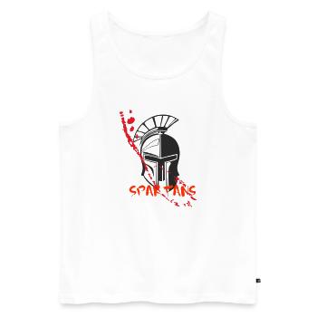 Casque Sparta et Blood 7 - Débardeur bio Premium Homme - blanc - Devant - Michal (187cm)