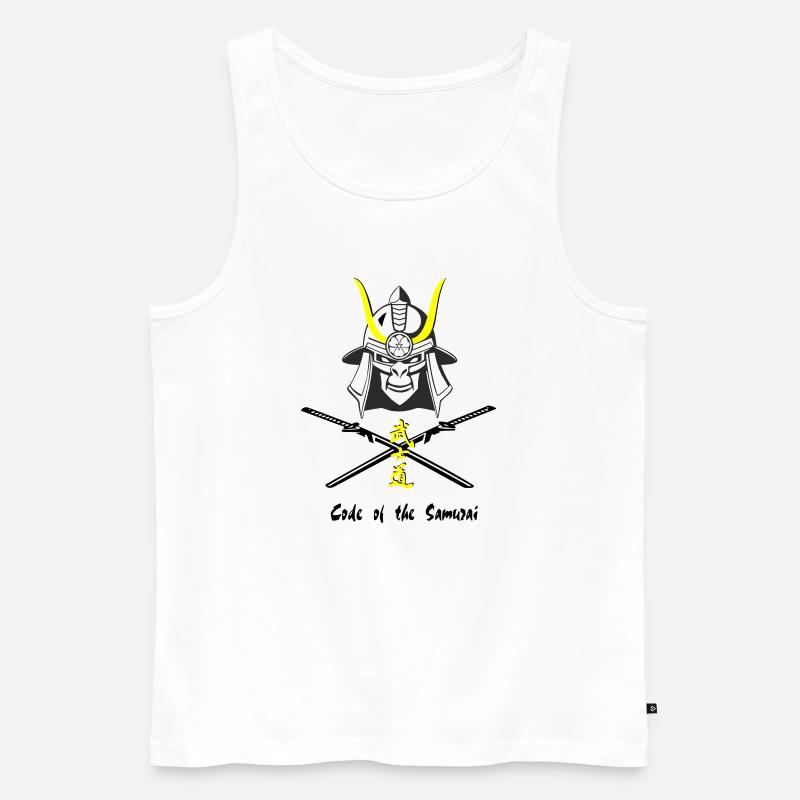 Samuraihelm Kabuto 4 - Männer Premium Bio Tank Top - Weiß