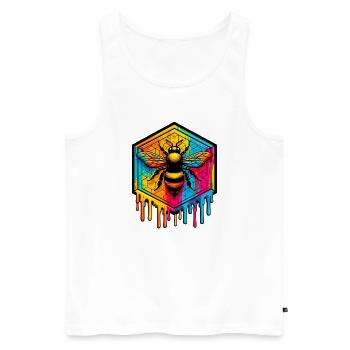 Bee - Men's Premium Organic Tank Top - white - Front - AI Model Male 178 light (178cm)