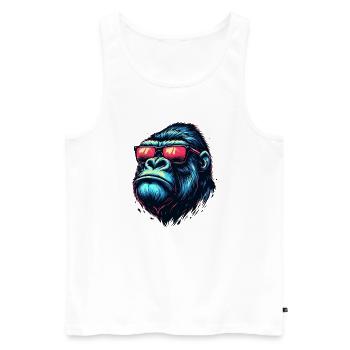 Gorilla - Men's Premium Organic Tank Top - white - Front - Michal (187cm)
