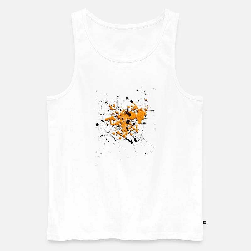 Orange.Splash - Männer Premium Bio Tank Top - Weiß