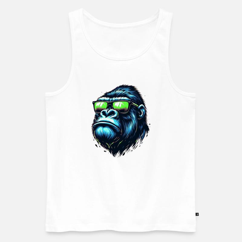 Gorilla - Männer Premium Bio Tank Top - Weiß