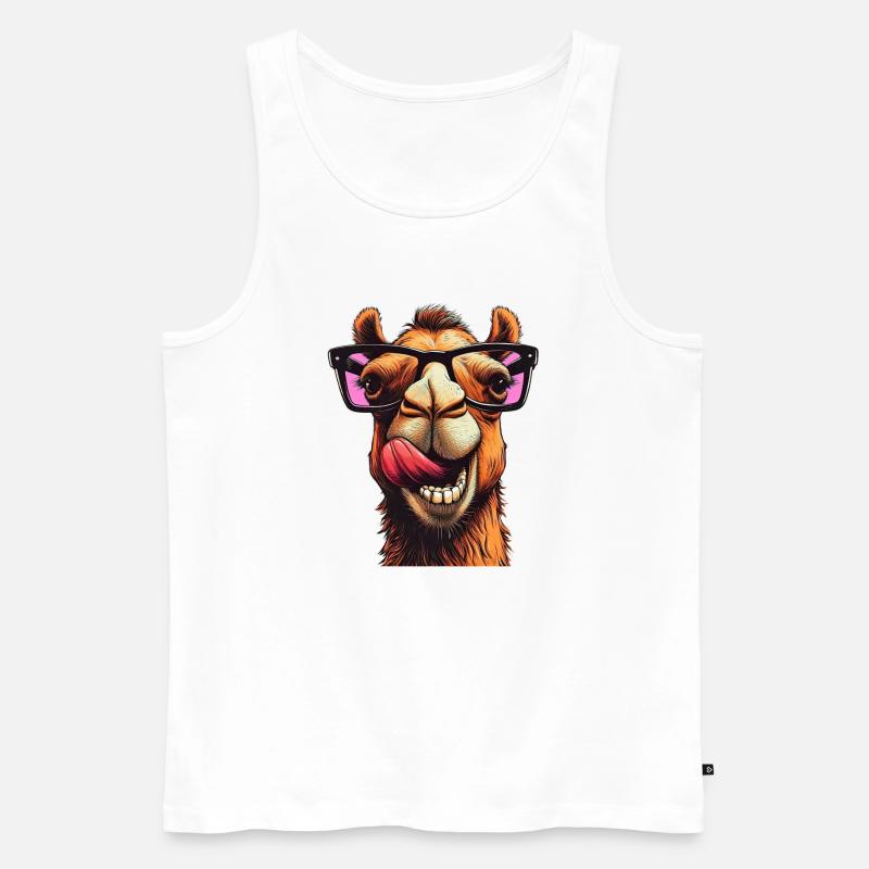 Kamel - Männer Premium Bio Tank Top - Weiß