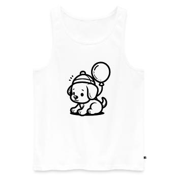 Hundewelpe - Männer Premium Bio Tank Top - Weiß - Vorne - Michal (187cm)