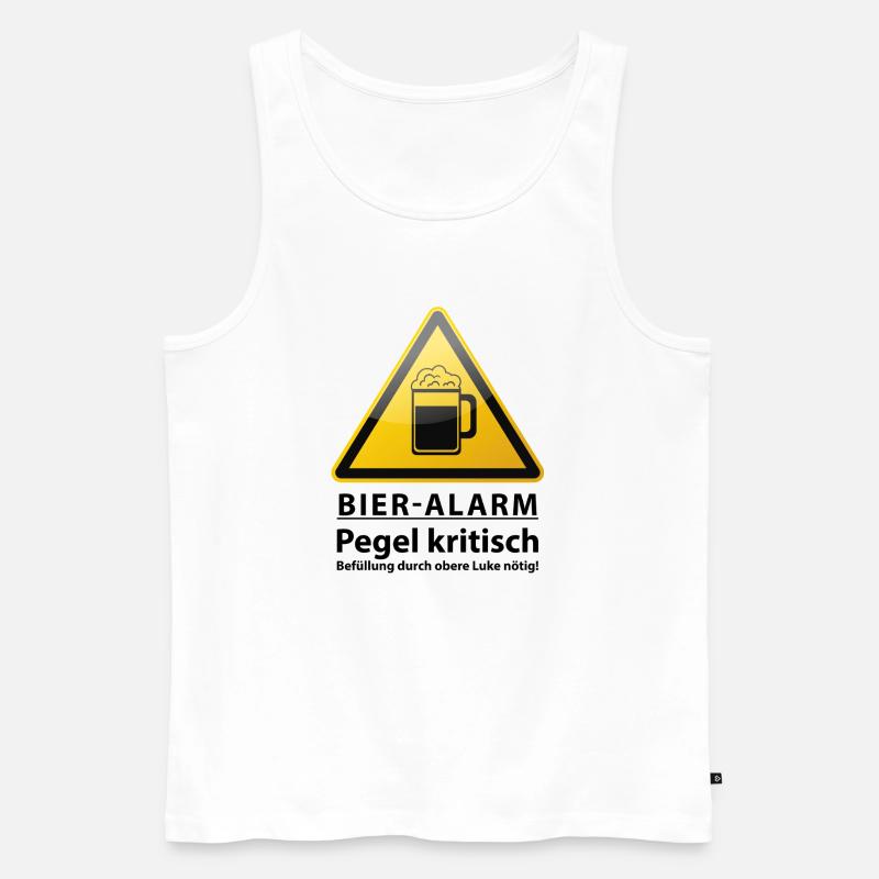 Bier Alarm! Warnzeichen - Männer Premium Bio Tank Top - Weiß