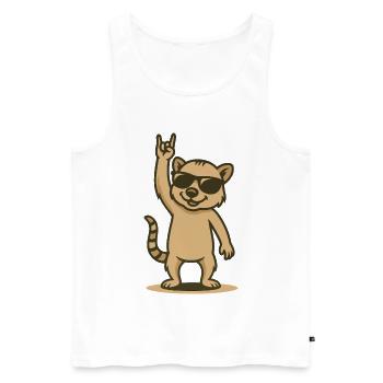 Cool coati rocker bébé - Débardeur bio Premium Homme - blanc - Devant - Michal (187cm)