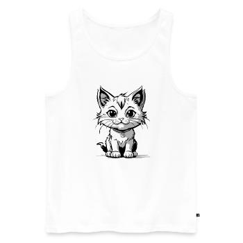Kittycat - Männer Premium Bio Tank Top - Weiß - Vorne - AI Model Male 178 light (178cm)