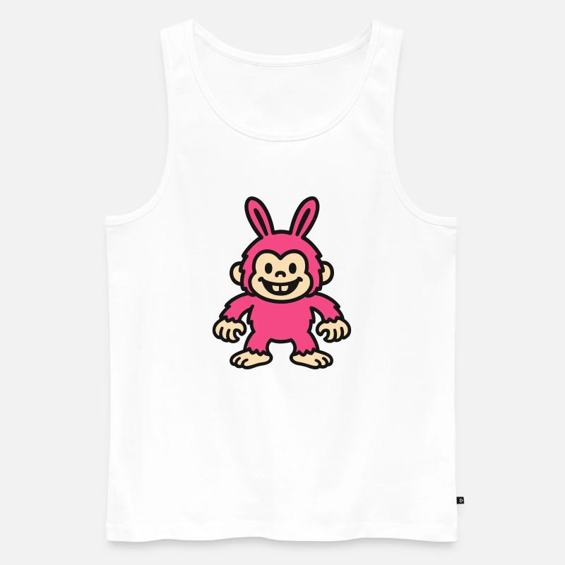 Rabbit Monkey - Männer Premium Bio Tank Top - Weiß